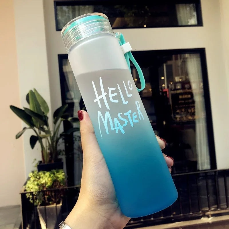 Gradient Colour Glass Water Bottle